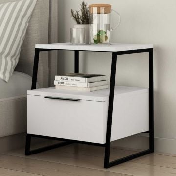 Woody Fashion Nachtkastje | Melamine Gecoat | 45x50x40cm | Wit