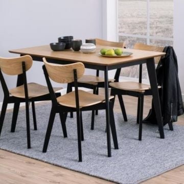 Eettafel Rover 120x80 - eik/zwart