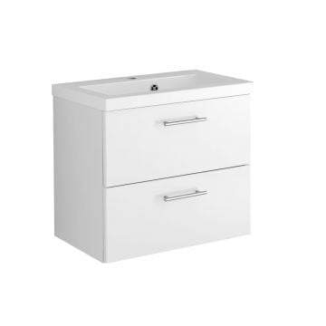 Wastafelmeubel Pollet 60cm 2 lades - wit