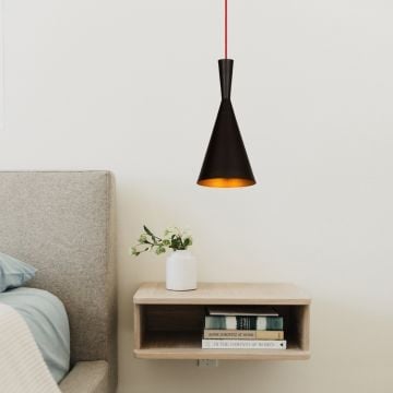Opviq Kroonluchter | 19cm Diameter | 140cm Hoogte | Verstelbare Hoogte | Zwart Rood