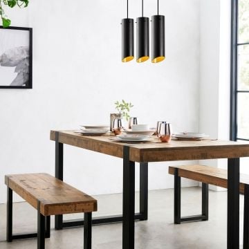 Hanglamp Opviq - 60x8x114cm - metaal - zwart/geel