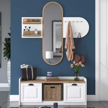 Wren vestiaire | Melamine coating | 120x45x40 cm | Wit walnoot