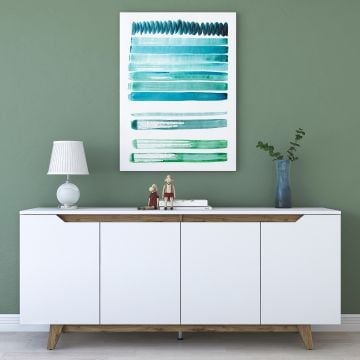 Tweede kans Dressoir Floor-wit/walnoot