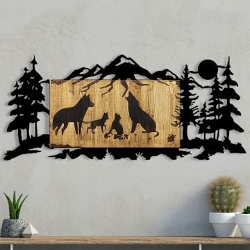 Skyler Houten Wandaccessoire | 100% Metaal | Walnoot Zwart