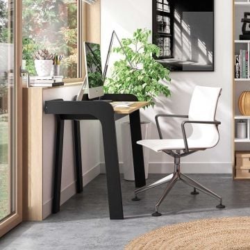 Bureau Maja 105cm - zwart/eik 