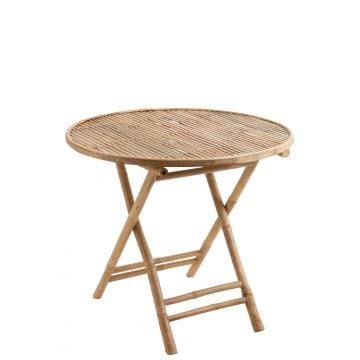 Tafel plooibaar rond bamboe naturel