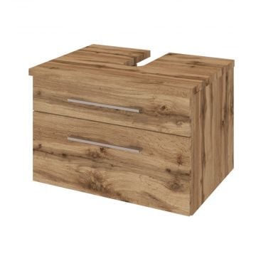 Wastafelonderkast Dasa 60cm met 2 lades - wotan eik