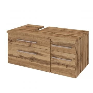 Wastafelonderkast Dasa (links) 90cm met 4 lades - wotan eik