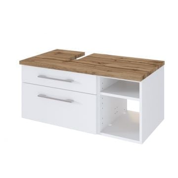 Wastafelonderkast Dasa (links) 90cm met 2 lades - wit