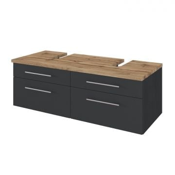 Wastafelonderkast Dasa 120cm met 4 lades - grafiet/mat grijs 