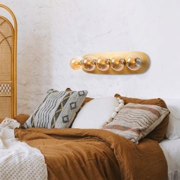 Fulgor Wandlamp | Metalen Behuizing | Glazen Kap | Gouden Kleur