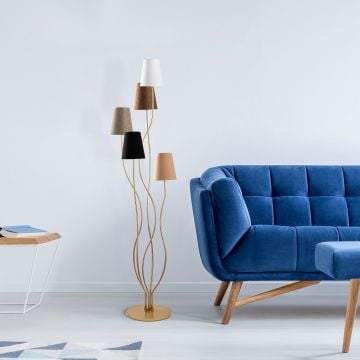 Fulgor vloerlamp | metalen behuizing | stoffen kap | veelkleurig