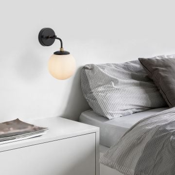 Fulgor Wandlamp | Antiek Creme Glas | 15x21x27 cm
