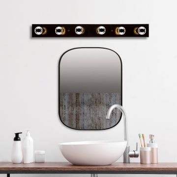 Fulgor Wandlamp | Metalen Behuizing | Glazen Kap | Zwart Goud