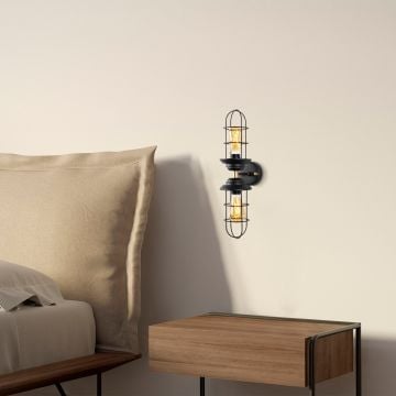 Fulgor Wandlamp | Metalen Lamp | Zwart Goud | E27 Max 40W