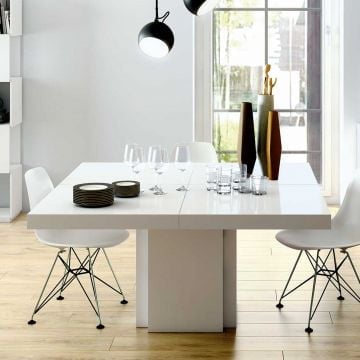 Eettafel Mundus 150 x 150 cm - hoogglans wit