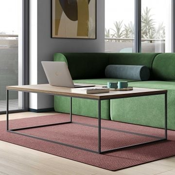 Salontafel Gleam 120x75 - walnoot/staal
