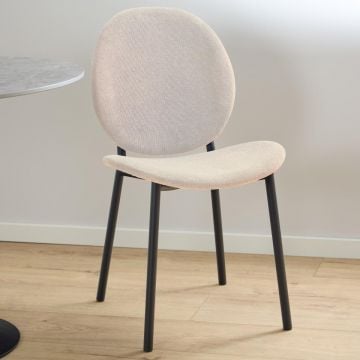 Eetkamerstoel Cliff - 50x57,5x87cm - beige stof