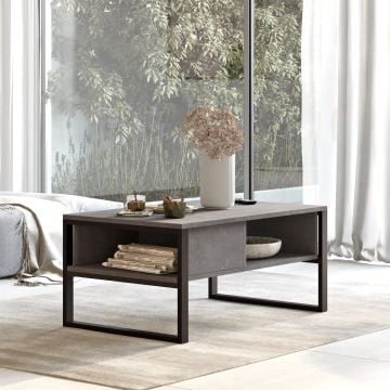 Locelso Salontafel | 18mm Melamine Gecoat | Zilver metalen Frame