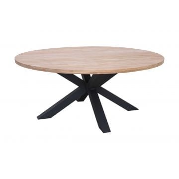 Tuintafel Feliz Ø150 - teak/zwart
