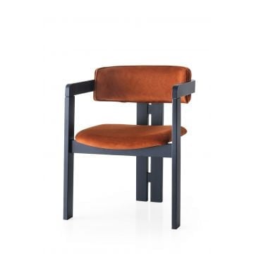 Stijlvolle Stoel Woody Fashion | 100% Houten Frame | Oranje-Zwart