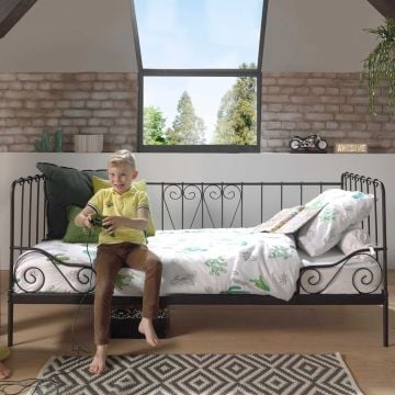 Kajuitbed Alice 90x200 cm metaal - zwart
