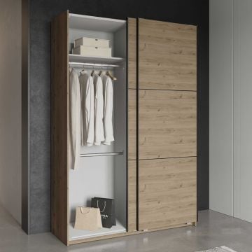 Kledingkast Alhambra - 148x60x223,70 cm - Bruin/spaanplaat 