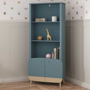 Boekenkast Firmiana | 77,4 x 37,5 x 177 cm | Blauw