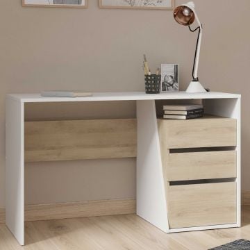 Bureau Jeffry-Kronberg eik/mat wit 