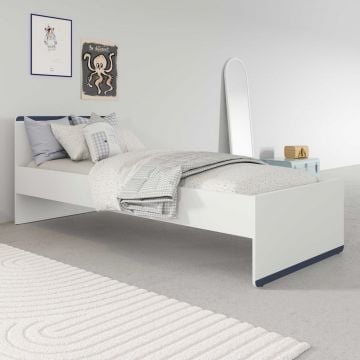 Kinderbed Reverso - 90x190/200cm - wit/blauw