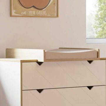 Verzorgingstafel Albizia | 72,1 x 52,8 x 8,2 cm | Wit-bruin