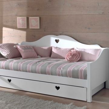 Bedbank Amori 90x200cm met bedlade 90 x 200 cm - wit