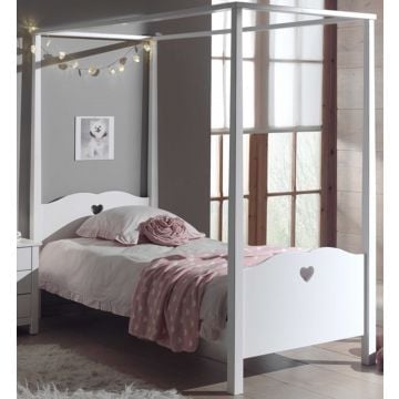 Hemelbed Amori 90x200cm meisje - wit