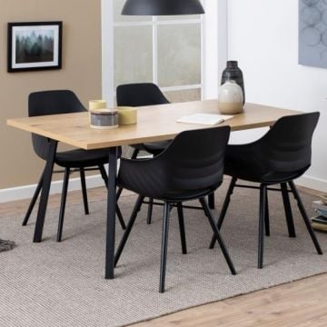 Eettafel Zenny 160x90 - wilde eik/zwart