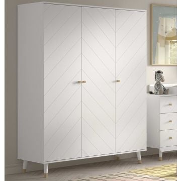 Kledingkast Billy - 150x59x200 cm - MDF/wit 