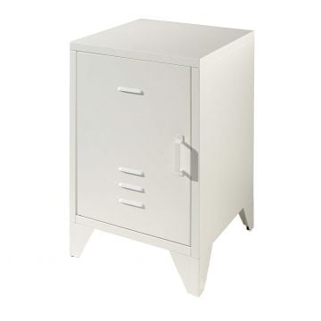 Nachtkastje Bronxx Locker metaal 40x60 - mat wit