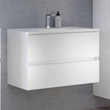 Wastafelmeubel Brama 80cm 2 lades - wit 
