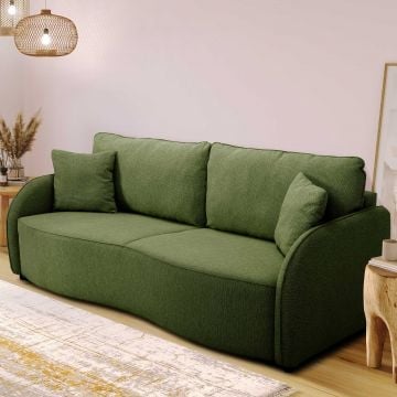 3-zitsbank Bari 215x100x88cm - met opbergruimte - olijfgroen