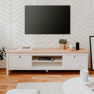 Tv-meubel Berge 160cm 2 lades - wit/eik 