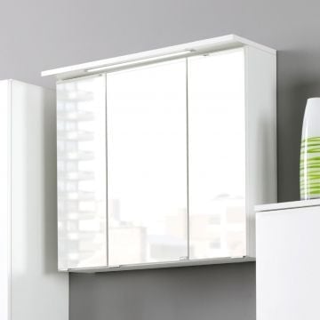 Spiegelkast Bobbi 70cm model 1 3 deuren & ledverlichting - wit