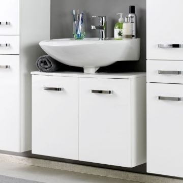 Wastafelonderkast Bobbi 60cm 2 deuren - wit