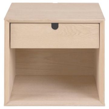 Nachtkastje Cedro 37x32cm, 1 lade - witte eik 