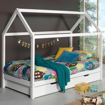 Bedhuisje Dallas 1 90x200 met bedlade - wit