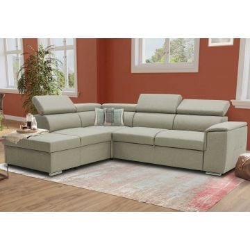 Hoekbank Daytona links - verstelbare leuningen - beige