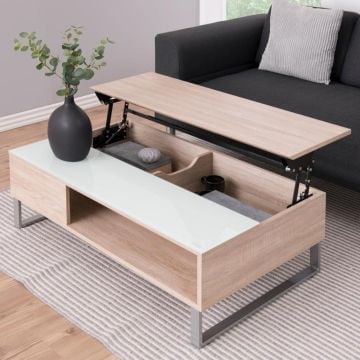 Salontafel Izzy 110cm - eik/wit