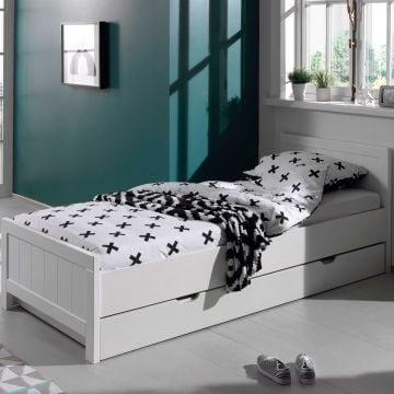 Bed Erik 90x200cm met bedlade - wit