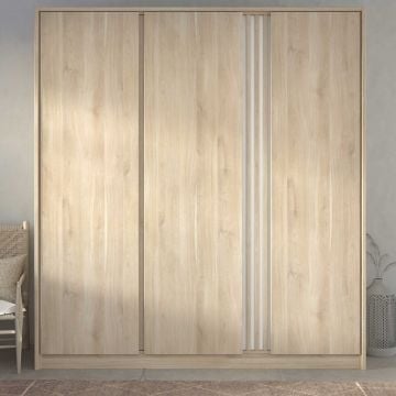 Kleerkast Tokio 185cm-eikdecor/wit