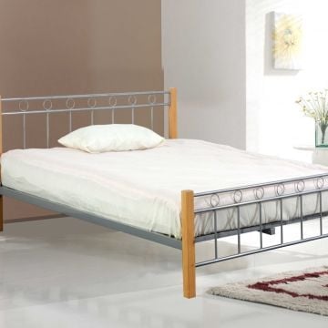 Bed Evelien 160x200 - metaal/hout decor