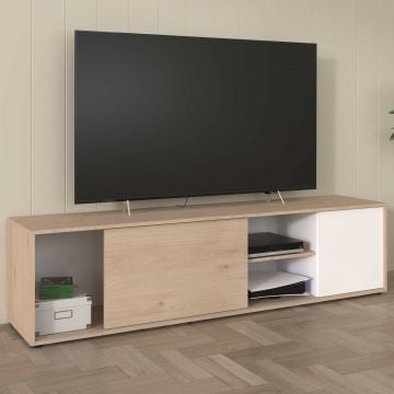 TV-meubel Owen - 180x40x47cm - eikdecor/wit