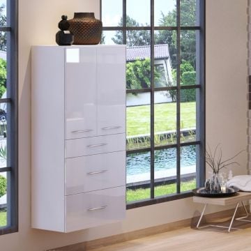 Badkamerkast Florent 60cm 2 deuren & 3 lades - wit